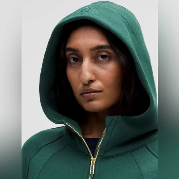 lululemon athletica storm teal Green and Gold full Zip-Up scuba M/L - Picture 3 of 9